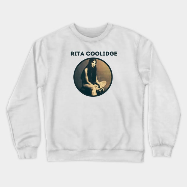 rita coolidge || green dark Crewneck Sweatshirt by claudia awes